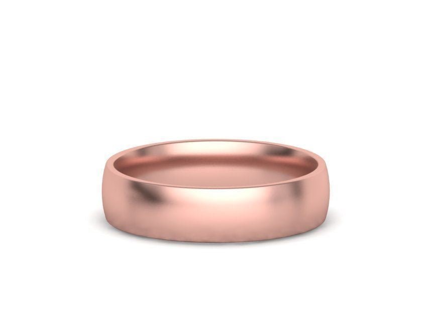 Wedding Band 5.0mm 14KY ,14KW , 14KR - Gold Star Jewelry
