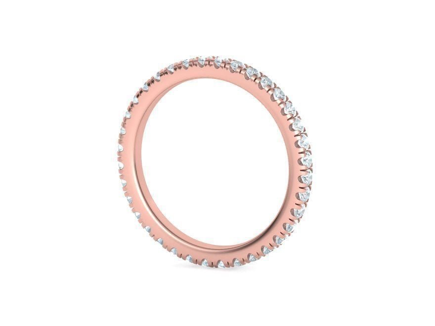 Wedding Band Eternity French Pave - Gold Star Jewelry