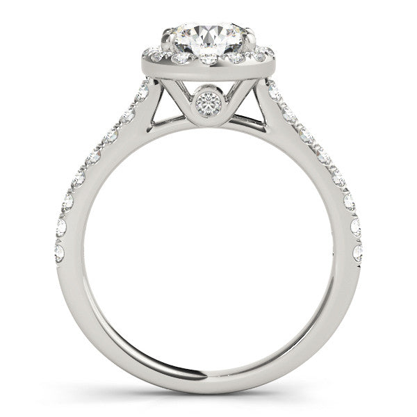 Halo Diamond Engagement Ring in 14K White Gold (1/2 Ct. TW )