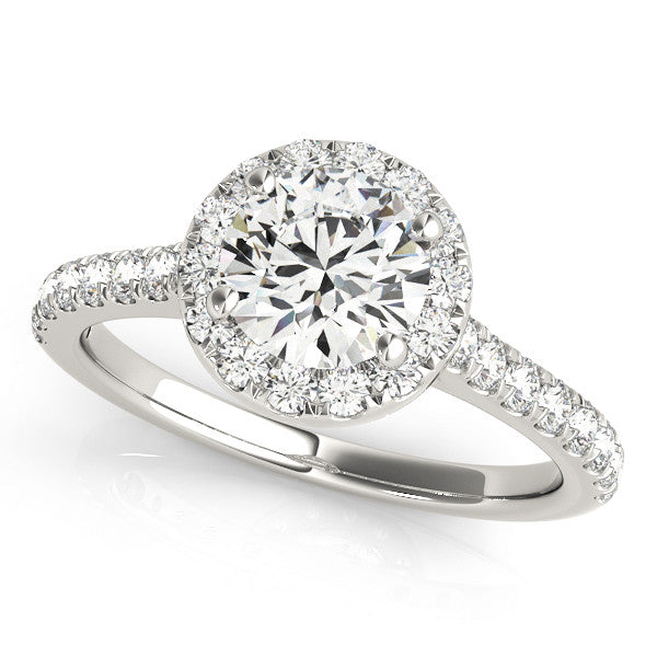 Halo Diamond Engagement Ring in 14K White Gold (1/2 Ct. TW )