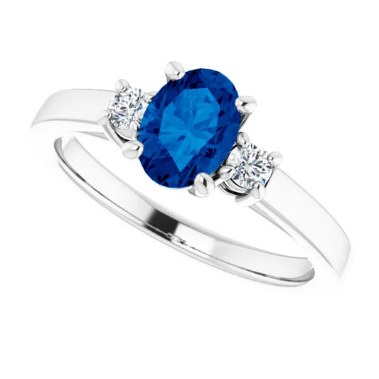 14K White  Gold  Blue Sapphire  1.0 Ct. Ring